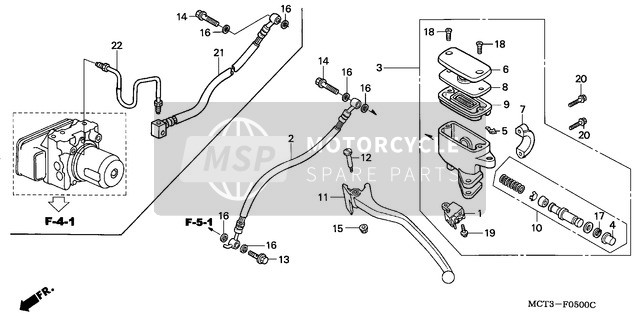 Honda FJS600 2002 Maître-cylindre de frein arrière pour un 2002 Honda FJS600